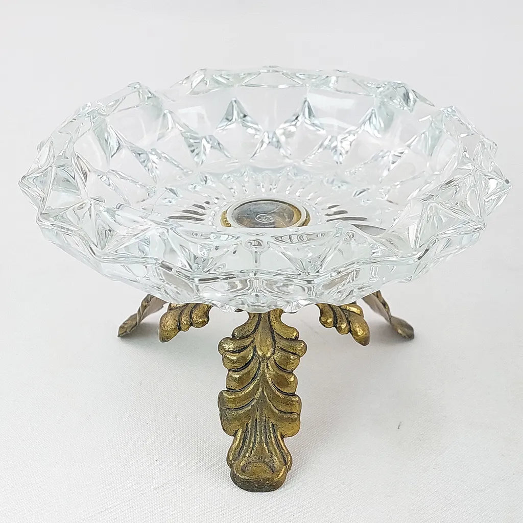 Vintage Italian Crystal Glass Ashtray