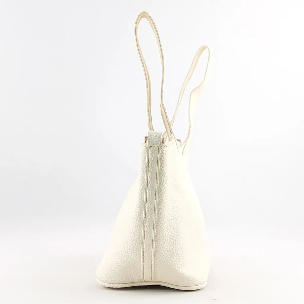White Picotin Lock Tote Bag