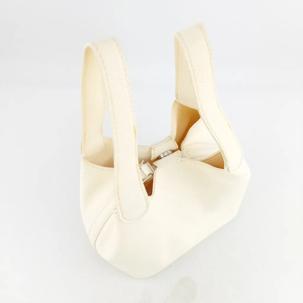 White Picotin Lock Tote Bag