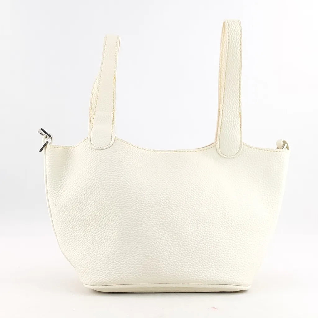 White Picotin Lock Tote Bag