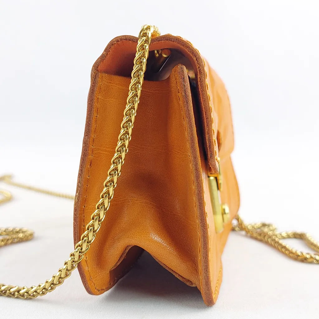 Micro Leather Cowhide Chain Bag