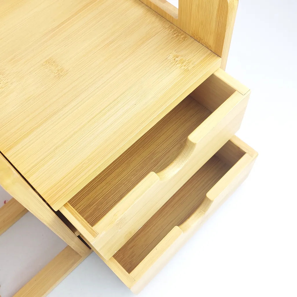 Natural Bamboo Extendable Bookshelf Desktop Organizer