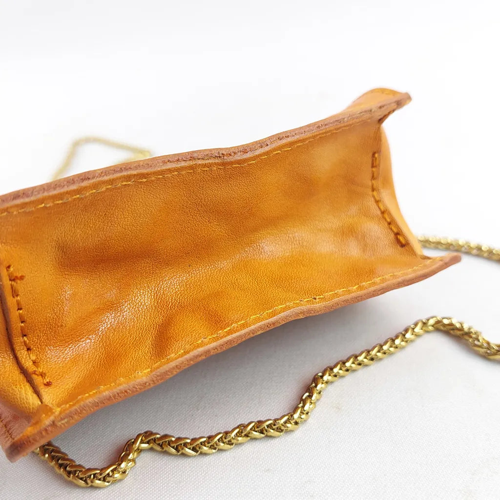 Micro Leather Cowhide Chain Bag