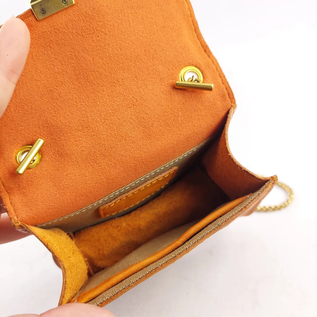 Micro Leather Cowhide Chain Bag